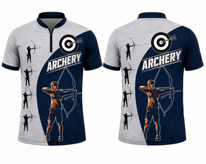 Uniforme Personalizado para Equipo de Tiro con Arco, Impresión Digital, 100% Poliéster, Cuello en V, Transpirable, Secado Rápido, Pantalones Cortos con Posiciones para Logotipo Personalizado - Product Image 1