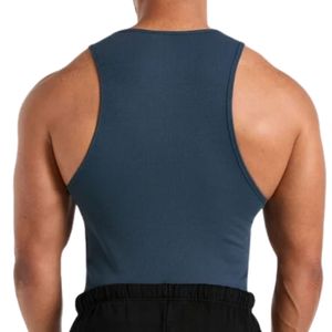 <b>Mens</b> Navy Blue Sleeveless Tank Top Gym Workout Shirt Athletic Fitness Training Sportswear Bodybuilding <b>Running</b> Activewear <b>Vest</b> - Product Image 5