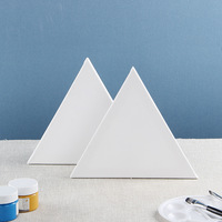 Toile tendue triangulaire de différentes tailles avec cadre en bois, toile vierge pour la peinture, pour artistes et étudiants