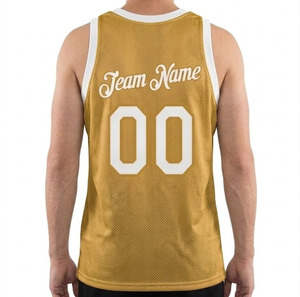 Custom Logo Basketball Jersey Men Sublimation Mesh Tank Top Breathable Teamwear Uniform Yellow and <b>White</b> Training Wear Men's <b>Tee</b> - Product Image 2
