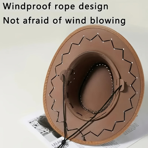 Chapeau de cowboy western classique en feutre de laine de haute qualité, à large bord, style Cattleman, pour un look professionnel de bandit et pour l'extérieur au quotidien - Product Image 5