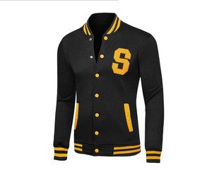 Premium New Custom Cropped Versity Jacket For Man Plus Size Winter Patchwork Knitted <b>Button</b> Design Canvas Letterman Style - Product Image 4