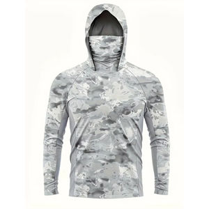 High Quality Men Winter Fishing Hoodies Full Sleeves Lightweight Comfortable Adjustable Eco-Friendly Nylon/Polyester - Product Image 1