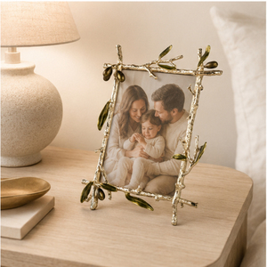 Luxury Golden Metal Photo Frame Elegant Olive Branch Border Picture Frame Wholesale Handcrafted Zinc Alloy Tabletop <b>Twig</b> Frame - Product Image 4