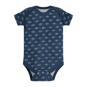 Newborn Unisex Baby Romper Custom Print Breathable 95% Bamboo Viscose & 5% Spandex Two Way YKK Zipper Regular Sleeve Wholesale - Product Image 1