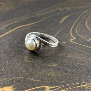 Anillo de Perlas Blancas Naturales, Plata de Ley 925, Diseño Apilable, Joyería de Perlas al por Mayor de JAIPUR SILVER - Product Image 3