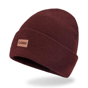 Latest Adjustable <b>Beanie</b> <b>Hat</b> for <b>Men</b> and Women Brown Color Daily Use Custom Logo Option 100% Acrylic Knitted <b>Beanie</b> <b>Hats</b> - Product Image 3