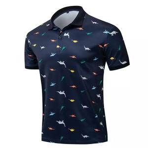 Chemises polo de golf pour hommes 100% polyester, logo brodé personnalisé, manches courtes, polos décontractés unis - Product Image 2