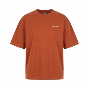 Men's <b>Orange</b> Oversized T Shirt Crew Neck Short Sleeve Casual Streetwear Cotton <b>Tshirt</b> Relaxed Fit Fashion Top - Product Image 3