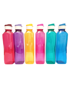 Bouteille d'eau cylindrique Ladona LivPET Livia en polymère PET 1000 ml avec bec verseur, sans BPA, anti-fuite, impression numérique pour la salle de sport, le bureau, l'école - Product Image 3