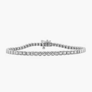 Pulsera de tenis con bisel de diamantes de oro de 14k y 18k, esmeralda tallada, cultivada en laboratorio CVD, cadena de eslabones de ilusión, pulsera apilable, venta al por mayor de fábrica - Product Image 4