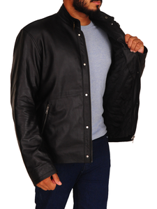 Vestes Safari Classiques en Cuir de Vache Véritable de Haute Qualité, Col Montant, Écologiques, Imperméables pour Hommes - Product Image 4