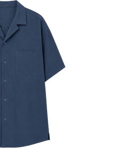 Customized Navy Blue Oversized Casual <b>Men</b> <b>Shirt</b> Half Sleeve Button Up Cuban Collar Loose Fit Summer Beach Fashion Wear <b>Shirt</b> - Product Image 4