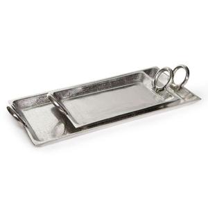 Metal Serving <b>Tray</b> Set With Handles Decorative <b>Trays</b> Parties Event Supplies Table Decoration Handmade Silver <b>Tray</b> Home Decor - Product Image 1