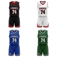 Ensemble de maillots de basket-ball réversibles personnalisés, uniforme de basket-ball sublimé pour équipe, maillot et short en mesh respirant pour hommes et jeunes