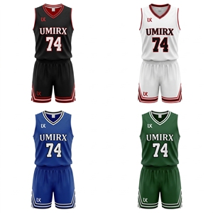 Custom Reversible Basketball Jersey Set Sublimated Team Basketball Uniform Men Youth Breathable Mesh Jersey and Shorts - Product Image 4