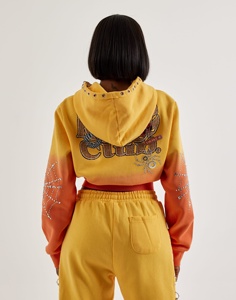 Sudadera con capucha de poliéster y algodón para mujer, con cremallera completa, manga larga, forro deportivo, talla grande, estampada, para invierno - Product Image 4