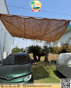 Voiles d'ombrage tissées durables en fibre de coco naturelle / Filet en coco écologique pour la protection solaire du jardin - Product Image 4