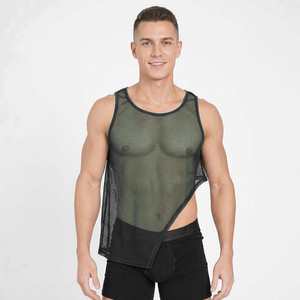 Wholesale Custom <b>Men</b> Summer <b>Mesh</b> Gym Tank <b>Top</b> High Quality Sleeveless Quick Dry Breathable Eco-Friendly Basketball Training - Product Image 4
