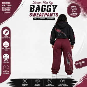 Pantalones Deportivos Holgados para Mujer, Talla Grande, con Cordón en la Cintura, Estilo Urbano, 100% Felpa Francesa, Pantalones de Invierno - Product Image 3