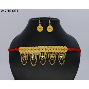 Gold Plated Brass Islamic Religious Jewelry Set for Women-Classic Stylish Design Engagement <b>Wedding</b> Eid Imitation Jewelry Sets - Product Image 6