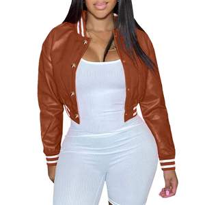 Women's Premium Quilted Varsity Satin <b>Long</b> Sleeve Leather <b>Jacket</b> Plus Size - Product Image 2