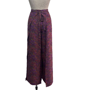 Women's Bohemian Printed Straight Pants Mid Waist Full Length Regular Fit Elastic Waist Closure Autumn Canvas 100% Cotton - Product Image 2