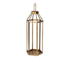 Nueva Tendencia 2026: Farol Clásico de Metal y Vidrio con Acabado Dorado para Decoración de Jardín, Venta Directa de Fábrica - Product Image 1