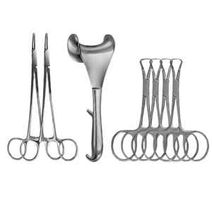 Lot de 50 instruments chirurgicaux personnalisés pour césarienne, en acier inoxydable de qualité allemande, incluant des écarteurs abdominaux manuels et des pinces chirurgicales - Product Image 4