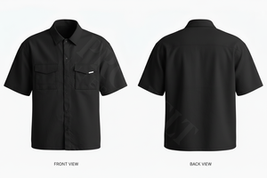 Chemise décontractée respirante et légère à manches courtes, couleur unie, avec poches avant personnalisées, confortable pour l'été - Product Image 2