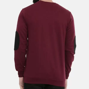 เสื้อสเวตเชิ้ตคอกลมสีเบอร์กันดีสำหรับผู้ชาย แขนยาว มีกระเป๋าเสื้อ สไตล์ลำลอง แฟชั่นสตรีทแวร์สำหรับฤดูใบไม้ร่วง - Product Image 6