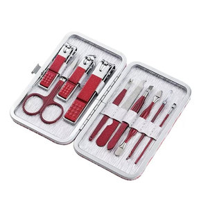 Ensemble de manucure luxueux personnalisé, boîte en cuir, kit d'outils professionnels pour le soin des pieds et du visage, coupe-ongles en acier inoxydable - Product Image 1