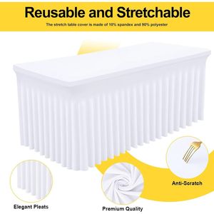 Smiry Copritavolo Rettangolare Impermeabile Lavabile 6FT, Fodera Elasticizzata in Spandex per Tavoli - Product Image 4