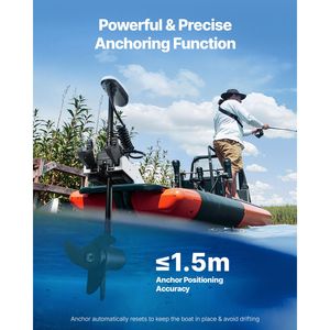 Motore Elettrico da Trolling per Acqua Salata con Fissaggio a Prua, 55 libbre di Spinta, GPS, 10 Velocità, Telecomando, LCD - Accessori per Motori Fuoribordo - Product Image 4