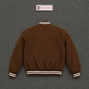 Blouson Bomber Marron Style Universitaire pour Hommes – Veste Décontractée en Laine et Polyester avec Col Rabattu pour Jeunes – Tendance et Confortable - Product Image 6