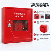 Armoire verticale pour enrouleur de tuyau d'incendie CA FIRE en acier, rouge, 1,6 MPa, équipement de lutte contre l'incendie