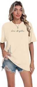 Camiseta de Verano de Manga Corta con Estampado Gráfico de Los Ángeles, 100% Algodón, Camisetas Casuales para Hombre - Product Image 4
