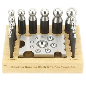 Designer Dapping Block 14 Pcs <b>Punch</b> <b>Set</b> Mirror Finish for Jewelry Making Stainless Steel Irregular Tools DIY Craft Equipment - Product Image 1