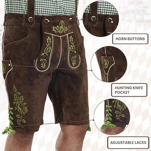 กางเกงหนังปักลายสไตล์วินเทจไซส์ใหญ่สำหรับผู้ชาย |   กางเกงขาสั้นหนังสไตล์บาวาเรียนแบบโบราณ |   ชุดทำมือสำหรับเทศกาลอ็อกโทเบอร์เฟสต์ - Product Image 5