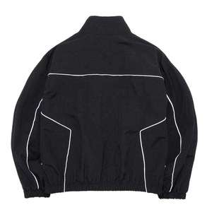 Men's Black Polyester/Nylon Winter Casual <b>Tracksuit</b> Set Sporty Zip Front Jacket Pants <b>White</b> Piping Custom Logo Heat Embroidered - Product Image 6