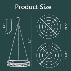White Metal <b>Hanging</b> Plant <b>Stand</b> With Circular Design For Flower Green Plant Minimalist Style - Product Image 4