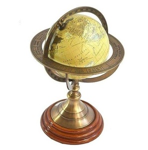 Globo Terráqueo Antiguo de Latón, Tradicional, Metálico, Ecológico, Duradero, Decorativo de Escritorio, Giratorio, Educativo - Product Image 2