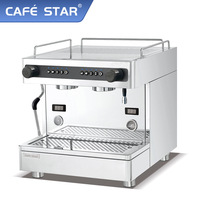 Cafetera Italiana Semiautomática, Modelo Profesional Comercial con Dos Cabezales y Dos Calderas, Extracción Automática, Vaporizador