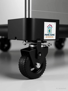 Support de base fixe en plastique réglable et antichoc pour machine à laver manuelle, avec roues universelles et support spécial amovible - Product Image 6