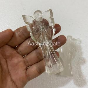 Statuette d'ange en cristal transparent, vente en gros, statue d'ange décorative, sculpture en cristal, décoration de la maison, cadeau souvenir, ornement - Product Image 2