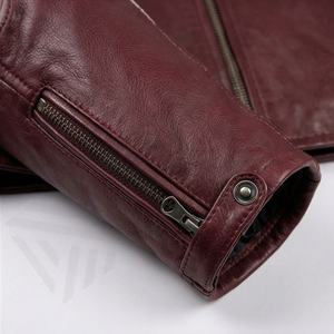 Veste de moto en cuir de vache véritable NAI 0404D avec logo avant en toile, manteau de motard tendance, équipement de protection pour la conduite - Product Image 5