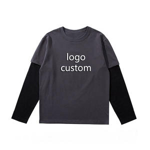 Camiseta de Manga Corta para Hombre, Oversize, Gris, Poliéster, Cuello Redondo, Estilo Casual Urbano, Tejido Jersey, Antiarrugas, Logotipo Grabado en Relieve en la Parte Delantera, Personalizable - Product Image 2