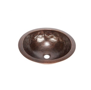 Joining Ring 15" Round Copper Bar Sink Copper Double Wall Handmade Copper Sink Luxury Dark Matte Custom Manufacturer Supplier - Product Image 1