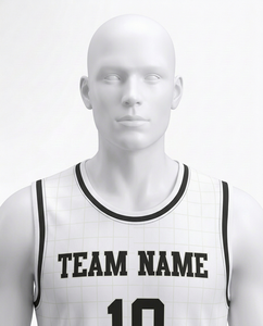 Ensemble de maillots de basket-ball personnalisés blanc et noir, nom de l'équipe 10, vêtements de sport sans manches pour hommes, évacuation de l'humidité, toutes saisons - Product Image 2
