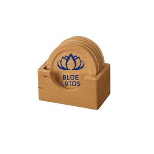 Posavasos de Madera Ecológicos y Sostenibles de Alta Calidad, Personalizables, para Protección de Bebidas en Restaurantes y Hoteles, Color Azul - Product Image 1